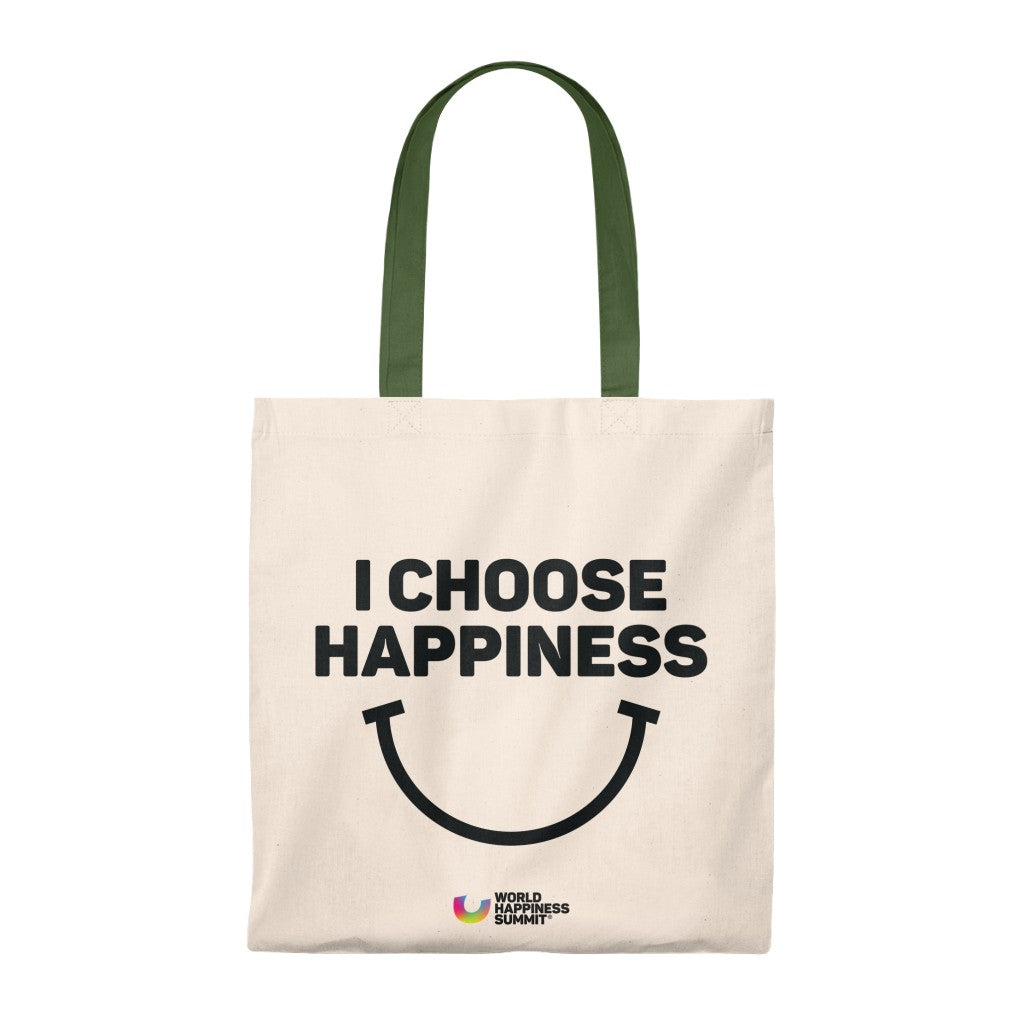 I Choose Happiness Natural/Hunter Tote Bag - WOHASU®